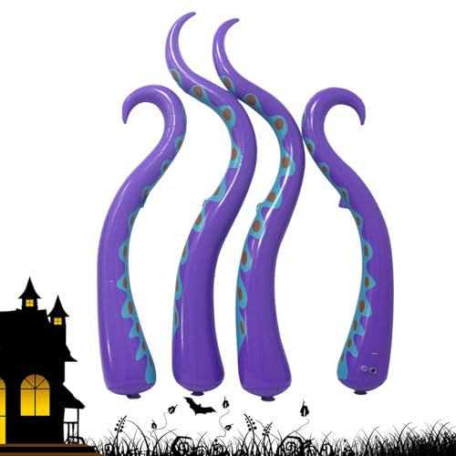 4 Stück Aufblasbare Halloween-Oktopus-Tentakel 59 Inch Inflatable Octopus Arm, Aufblasbare Halloween-Dekorationen Für Den Außenbereich Halloweens Deko Outdoor