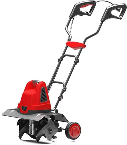 Electric Garden Tiller, Powerful Cordless Soil Cultivator with Safety Lock & Foldable Handle for Efficient Gardening and Landscaping