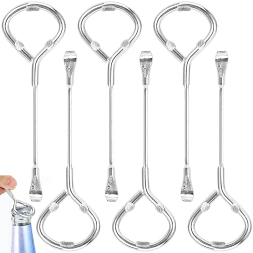 6 abrelatas de pintura, abrelatas de acero multiusos, herramienta de apertura de cerveza, herramienta multifuncional de apertura manual, accesorios para latas de pintura, cubo de pintura, botella de
