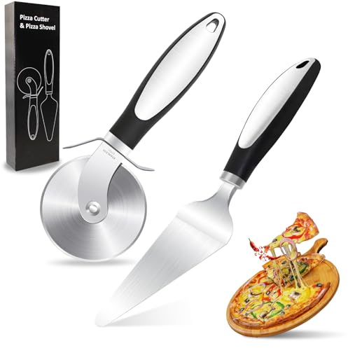 Sunsorld Cortador Pizza, Pala para Pizza, Profesional Cortapizzas con Acero Inoxidable, Fácil De Limpiar, para Pizza Pastel y Pan, Cadeau de Noël Idéal