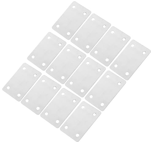 Veemoon Plaques de Jonction en Acier Inoxydable 4 Trous, Supports Métalliques Droits pour Bois, 1,2 Mm Épaisseur, Lot de 20 Pièces, Support de Fixation Plat pour Réparation Meubles