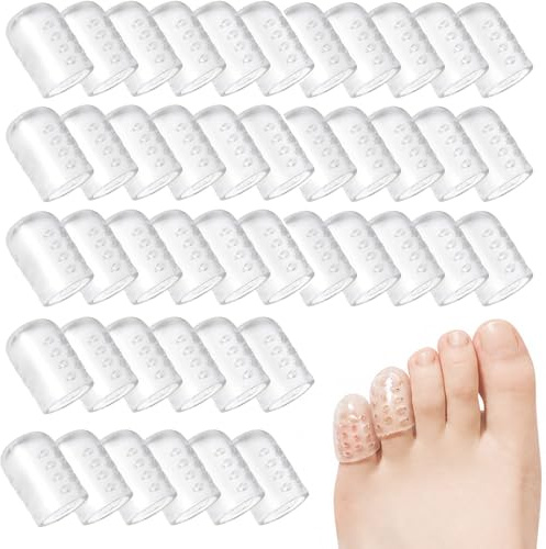 55 Pièces Protege Orteil Silicone,Transparent Capuchon Orteil | Protection Orteil Silicone Anti-Friction Respirant pour Pieds Doigts Ongles