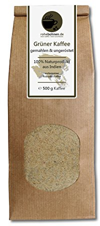 Green coffee powder for weight loss/diet 100% natural robusta India (ground & unroasted 500g) - GMP certified