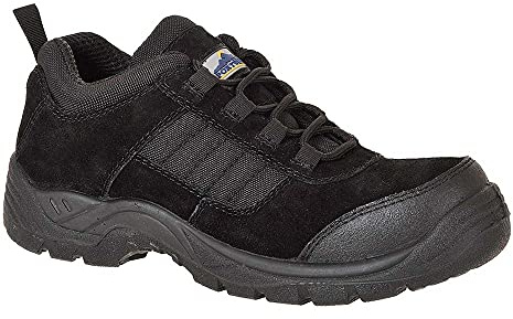 Portwest FC66 Zapato Compositelite Trouper Forro de Malla 3D Transpirable | Negro, 38, S1 EN ISO 20345, Unisex, Borde Superior Acolchado, Calzado Antiestático, Doble Densidad, Puntera de Composite