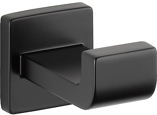 Delta Ara (1-Pack) Towel Hooks Matte Black Single Bathroom Hooks Wall Mounted for Robes & Towels Hand Towel Hook Holder Kitchen, Bathroom Accessories 77535-BL