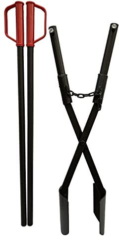 MSB Werkzeuge - Erdlochausheber Raptor mit Stahlrohrstiel & Sicherheitsgriffen, Handbagger, Lochspaten, Urne Bestattung, Massive Schaufelverstärkung