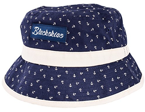 Blackskies® Harbor Bucket Hat Unisex Sonnenhut Fischerhut Anker Blau Beige Maritim