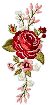 Applikation aufbügelbar Blütenranke bordeaux, ca6x15cm 16053