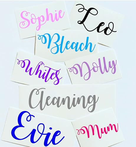 Curly Rose Gold Personalised Name Stickers - Vinyl - for Wine Glass - Gift Boxs Water Bottle - Wedding Hen Do