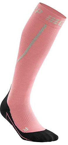 CEP – WINTER RUN SOCKS für Damen | Warme Laufsocken mit Kompression in rosa / schwarz | Größe III