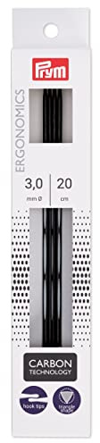 Prym 194222 Strumpfstricknadeln Ergonomics Carbon 20 cm 3,00 mm