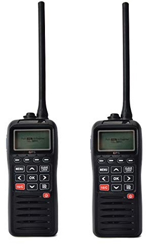 HYS IPX7 Waterproof VHF Handheld Marine Portable Radio Long Range Marine Radio With GPS And MOB Function Built-in DSC For Boats Ships（2 Pack）