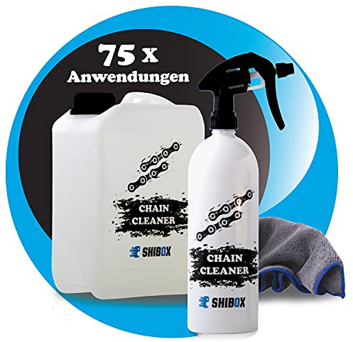 Kedjerengöring cykelkedja och kedjerengöring motorcykel – mycket produktiv för upp till 75 användningsområden – kedjerengörare mikrofiberduk – cykelkedjerengörare – kedjespray 3 liter