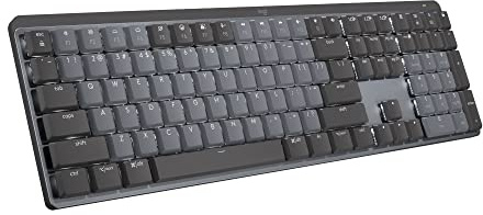 Logitech MX Mechanical Wireless Illuminated Performance Keyboard, Clicky Switches, Backlit Keys, Bluetooth, USB-C, macOS, Windows, Linux, iOS, Android, Metal