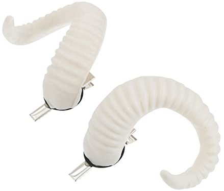 LALAFINA 1 Pair Sheep Horn Hairpin Ram Horns Hair Clips Sheep Ears Cosplay for Halloween Cosplay Costume Party, White