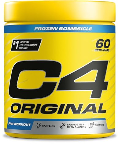 C4 Original Beta Alanine Sports Nutrition Bulk Pre Workout Powder for Men & Women | Best Pre-Workout Energy Drink Supplements | Creatine Monohydrate | Frozen Bombsicle | 60 Servings