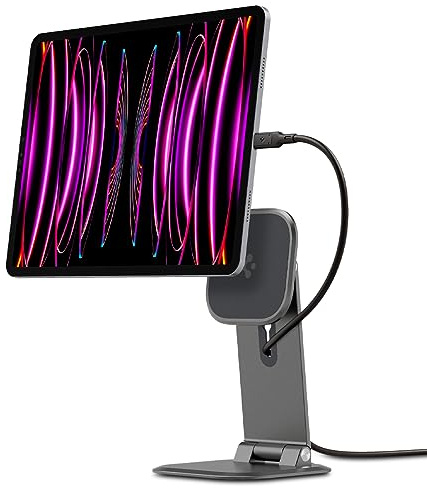 Spigen OneTap Easel Soporte Magnético Universal multiángulo Ajustable para Tablet, Compatible con iPad Pro 12.9, 11, Air 10.9, Mini 8.3, iPad 10.9 - Gris Espacial