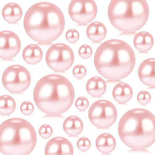 PandaHall 150 Stück Vasen-Füllperlen, Rosa Schwimmende Perlen Kein Loch Kunstperlen Wasserkerzenperlen für Pinselhalter Valentinstag Weihnachten Hochzeit Dekoration, 10/14/20/30mm