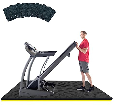 WORDFUN Home Bodenschutz Bodenmatte, Antirutschmatte, Fitnessgerätematte, Laufband Matte, Trainingsmatte, Antivibrations, Schalldämmend, Übungsmatte Für Heimtrainer, Crosstrainer, Rudergerät
