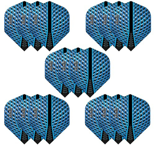 Harrows Silika Nr. 2 Dart-Flights | 5 x Sets Dart-Flights (15 Flights insgesamt) I 100 Mikron Dart-Flights I Premium Extra Stark Hergestellt in Großbritannien I Professionelles Dart-Zubehör I Blaue