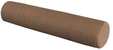 Waigg Kii Almohada redonda para cama larga, cojín cilíndrico para sofá, reposabrazos de sofá, almohada redonda para soporte cervical y lumbar (20 x 40 cm, marrón)