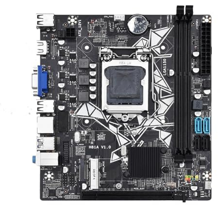 Biwwubik Carte mère H81A DDR3 LGA1150 compatible avec SATA3.0 SATA 2.0 NVME M.2 Carte mère graphique 4K HD