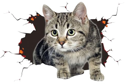 Chaies Lustige -Katzen-Autoaufkleber, 3D-Katzen-Autoaufkleber - Niedlicher 3D-Tier-Aufkleber fürs Auto,Simulation niedlicher Katzenkratzer-Körperaufkleber, Autotürfenster-Aufkleber, wasserdichter