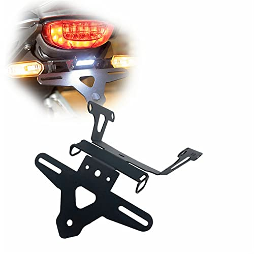 Zubehör Motorrad-Edelstahl-Heck Ordentlich Nummernschildhalterung CBR 650 R Mit LED-Lichtzubehör Für H&onda CBR650R CB650R 2019 2020 2021 (Color : 2019-2020)