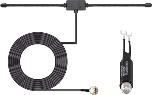 Bingfu 75 ohm 300 ohm Antenna DAB FM T Forma Dipolo per Radio FM Top Tavolo Radio HD Digitale Interna Ricevitore Stereo Casa Video Audio AV Ricevitore Home Theater Sintonizzatore TV HDTV