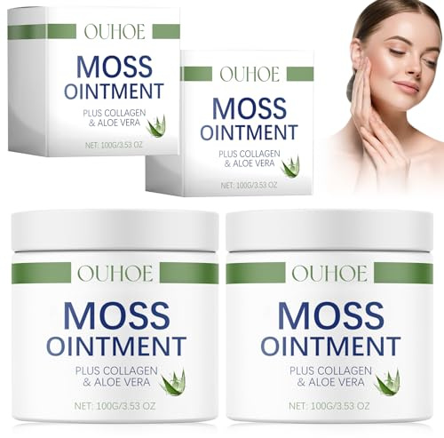 Moossalbe Plus, Moossalbe Gesicht Falten Testsieger, Mooscreme gegen Falten Gesicht, Aktiv HautreparaturMoossalbe, Antifaltencreme, Soforteffekt Moos Salbe fürsGesicht & gegenFalten (2PC)