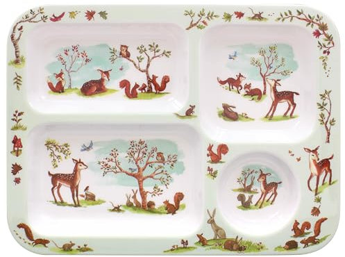 The Leonardo Collection Plateau à Compartiments Forest Friends | Plateau de dîner pour de Multiples utilisations dans la Maison | Conçu par Finola Stack | Plateaux pour Servir des Aliments ou des