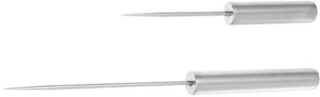 TOPBATHY 2 Pz Rompighiaccio Macchina per La Produzione di Ghiaccio Piccone da Neve Barra dello Scalpello del Ghiaccio Tritaghiaccio Portatile Mini Ghiaccio Silver Acciaio Inossidabile
