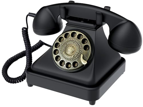 Bisofice Audio Gästebuch Hochzeit Telefon Retro Style Audio Gästebuch Telefon mit Wählscheibe, Unterstützen Sie Individuelle Audio-Nachrichten, für Hochzeiten, Geburtstage, Geständnisse,Partys