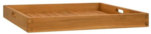 Vetnasa Bandeja de Madera de Teca Maciza 60x60 cm Casa y jardín, Cocina y Comedor, Utensilios de Mesa, Utensilios de Servir, Fuentes para Servir Marrón 5 KG