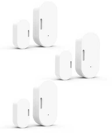 MOES Sensor de Puerta y Ventana Inteligente, 3 Unidades | Requiere Pasarela ZigBee Tuya, Detector de Luz Inalámbrico para Sistema de Alarma, Hogar, Compatible, Smart Life/MOES/Tuya