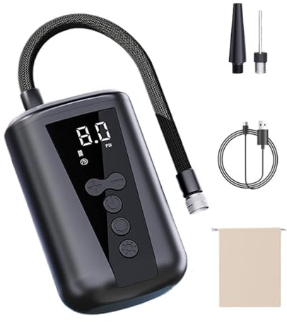 Inflación de bola eléctrica – Bomba de bola automática | Bomba de aire portátil con luz LED LED y pantalla LCD digital | Inflación recargable para baloncesto, fútbol, fútbol y voleibol