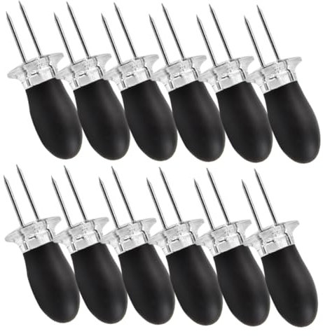 PHENOFICE 12 Pezzi Supporto Per Pannocchie Riutilizzabile Forchetta Per Mais Professionale Multiuso Per Frutta Dessert Casa Campeggio