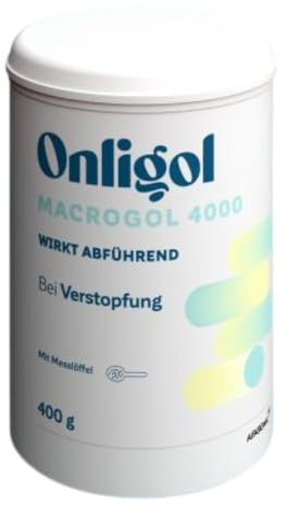 Onligol Macrogol 4000 - Sanfte, effektive Hilfe bei Verstopfung und Obstipation - mit Macrogol 4000 - ohne Zusatzstoffe & Zucker, 400 g Pulver