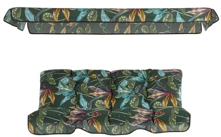 PATIO Hollywoodschaukel Auflage mit Dach 135 cm Tora 3-TLG. Sitzpolster und Rückenlehne gesteppt Sonnenschutz