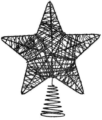 SULOLI Eisen Weihnachtsbaumspitze,Aufstecker Tannenbaumspitze,Weihnachtsbaum Topper Stern für Weihnachtsbaum Weihnachten Deko(Schwarz)