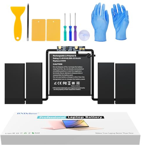A1819 A1706 Laptop-Akku, 49,2 Wh, Ersatz für A1819 MacBook Pro 13 Zoll A1706 Ende 2016 Mitte 2017, EMC 3071 3163 MLH12LL/A MNQG2LL/A MNQF2LL/A MLVP2LL/A MPA XV2LL/A. 11,41 V, 4314 mAh