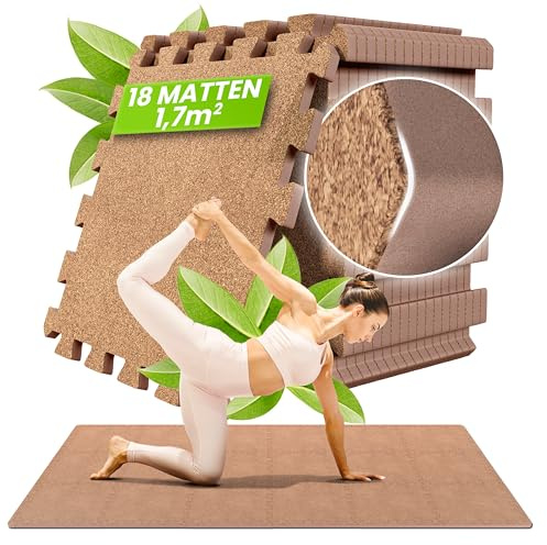 Tappeto Palestra Tappetino Fitness da Ginnastica a Puzzle - Pavimento Protettivo Incastro Tatami Gomma Allenamento Protezione Sport| Materassino Gommato Mattonella Pavimentazione per Home Gym Manubri