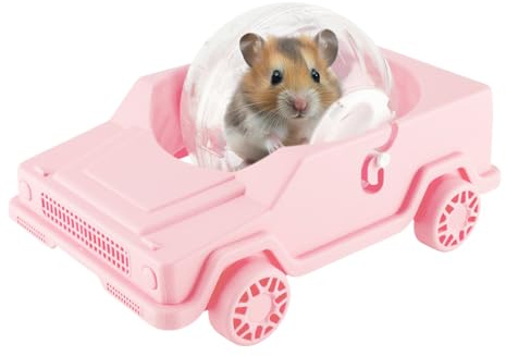 dzqad Tyst hamsterhjul - bilformade racerhjul för små djur - små djur racingleksak | för stressreducering och bur berikning för dvärggroddar