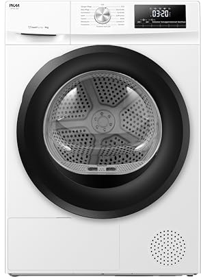 PKM Wärmepumpentrockner WPT09-13DE, 9 kg Kapazität, Energieeffizienzklasse D, 85 cm Höhe, 13 Programme, Kondenstrockner mit Display, 64 dB Geräuschpegel