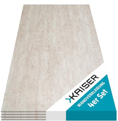 Kaiser Wandverkleidung 120 x 60 cm - Wandpaneel in Marmoroptik braun - wasserfest, leicht, selbstmontage - 4 Stück