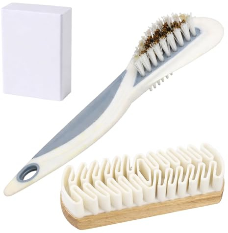Qnvyw Wildlederbürste Wildleder Radiergummi, Wildleder Pflege Set für Schuhe und Accessoires, Professionelle Suede Brush mit Zubehör, Hochwertige Reinigungslösung für empfindliche Materialien
