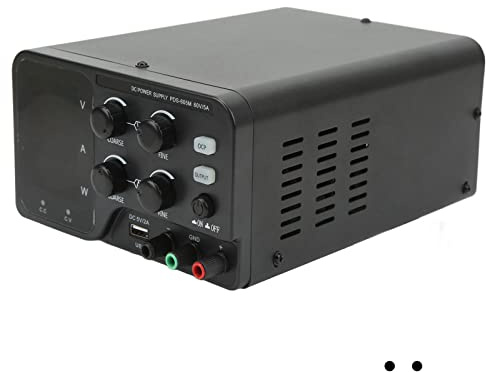 Fuente de alimentación regulada por CC Ajustable - Salida de 5 A - Pantalla LED de 4 bits - Entrada de 110 V - Configuración de Voltaje y Corriente continuamente Variables -