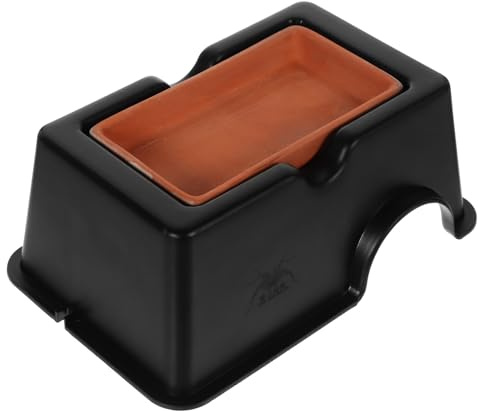 Artibetter Escondite para Reptiles en Plástico Negro, Cueva Cómoda y Fácil de Limpiar para Tortugas y Mascotas en Acuarios y Terrarios