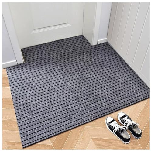 Dörrmatta Inomhus, Smutsfångare Och Absorberande Entrématta, Halkfri Gummibaksida, 6mm Låg Profil, Klippbar Golvmatta För Framdörr, Hall & Husdjur(60 x 140 cm)