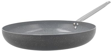 H&H Padella Heritage 36 cm – Alluminio con Rivestimento Antiaderente in Ceramica – Adatta a Tutti i Piani Cottura, Incluso Induzione – Manico Ergonomico e Resistente